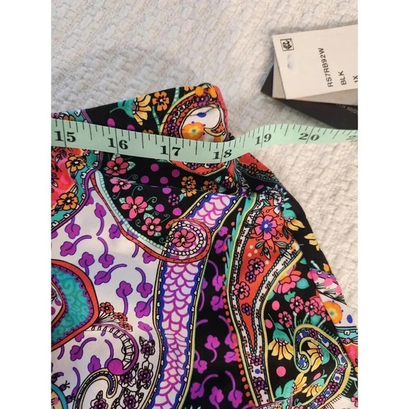 NWT Kenneth Cole Paisley Tummy Control Swim Shorts 1X - Picture 7 of 12